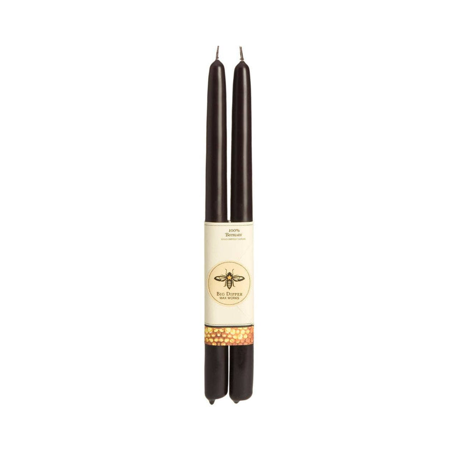 Black 100% Pure Beeswax Tapers: Standard (12