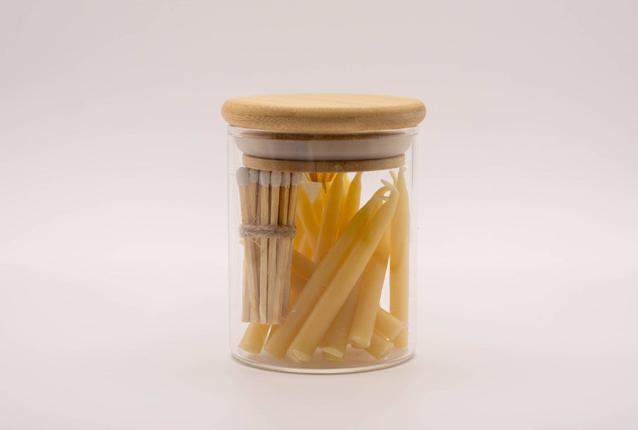 20 Minute Beeswax Candle Set: Mindful (Set of 20): Glass Jar