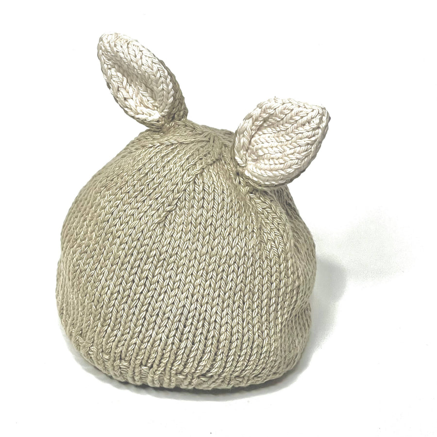 Pebble - Organic Cotton Bunny Hat: S - 6-12M