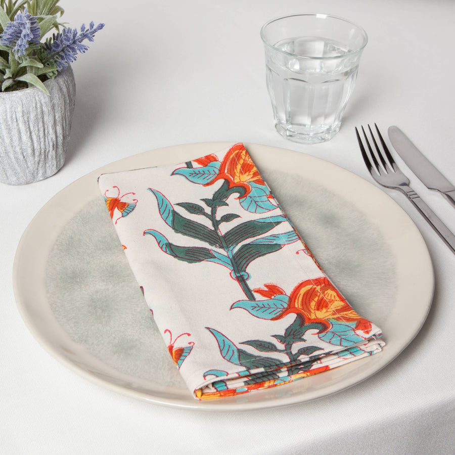 Marigold Block Print Napkins Set of 4