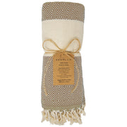 100% Cotton Turkish Bath Towel, 40" x 70" Diamond Peshtemal: Beige