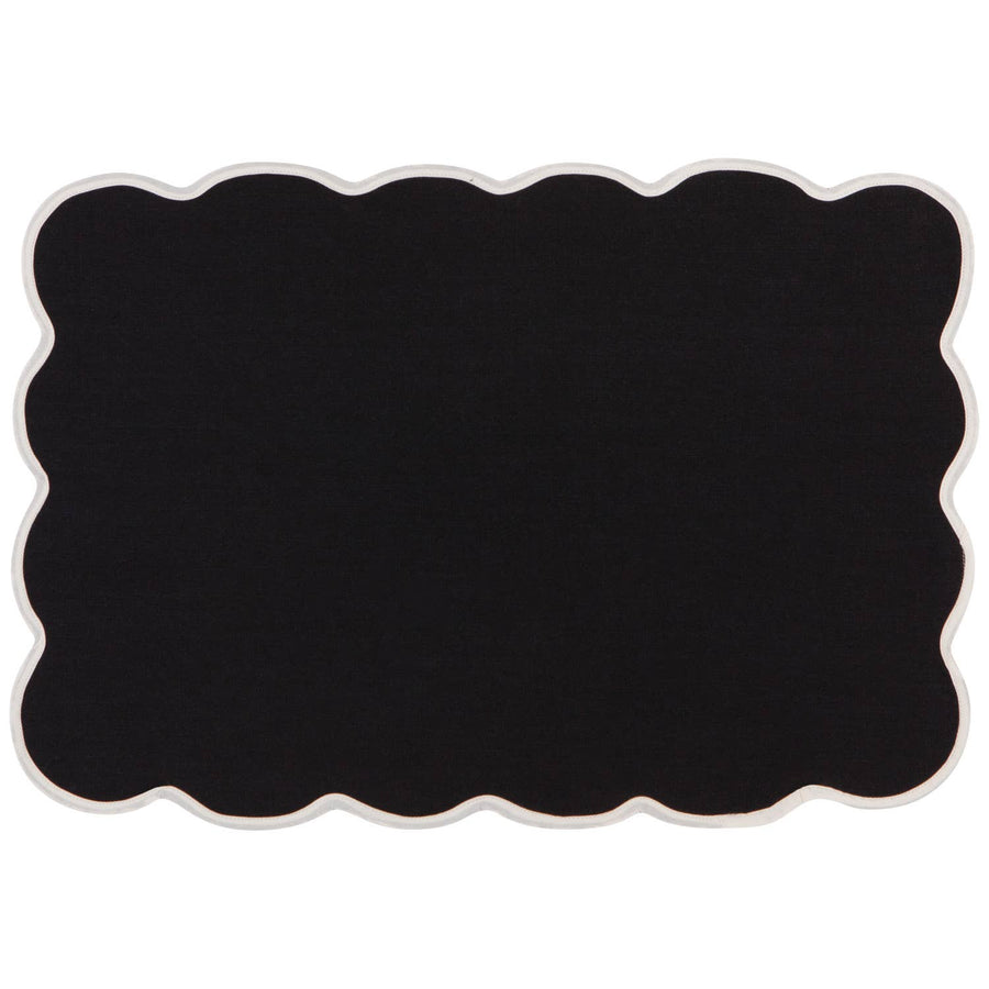 Black linen Placemats Set of 4