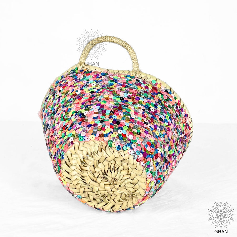 Multi-colored sequin basket