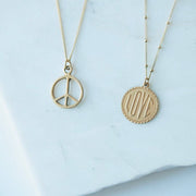 Love Charm Necklace: 16" (+2" extension) / Love / Ball + Curb Chain