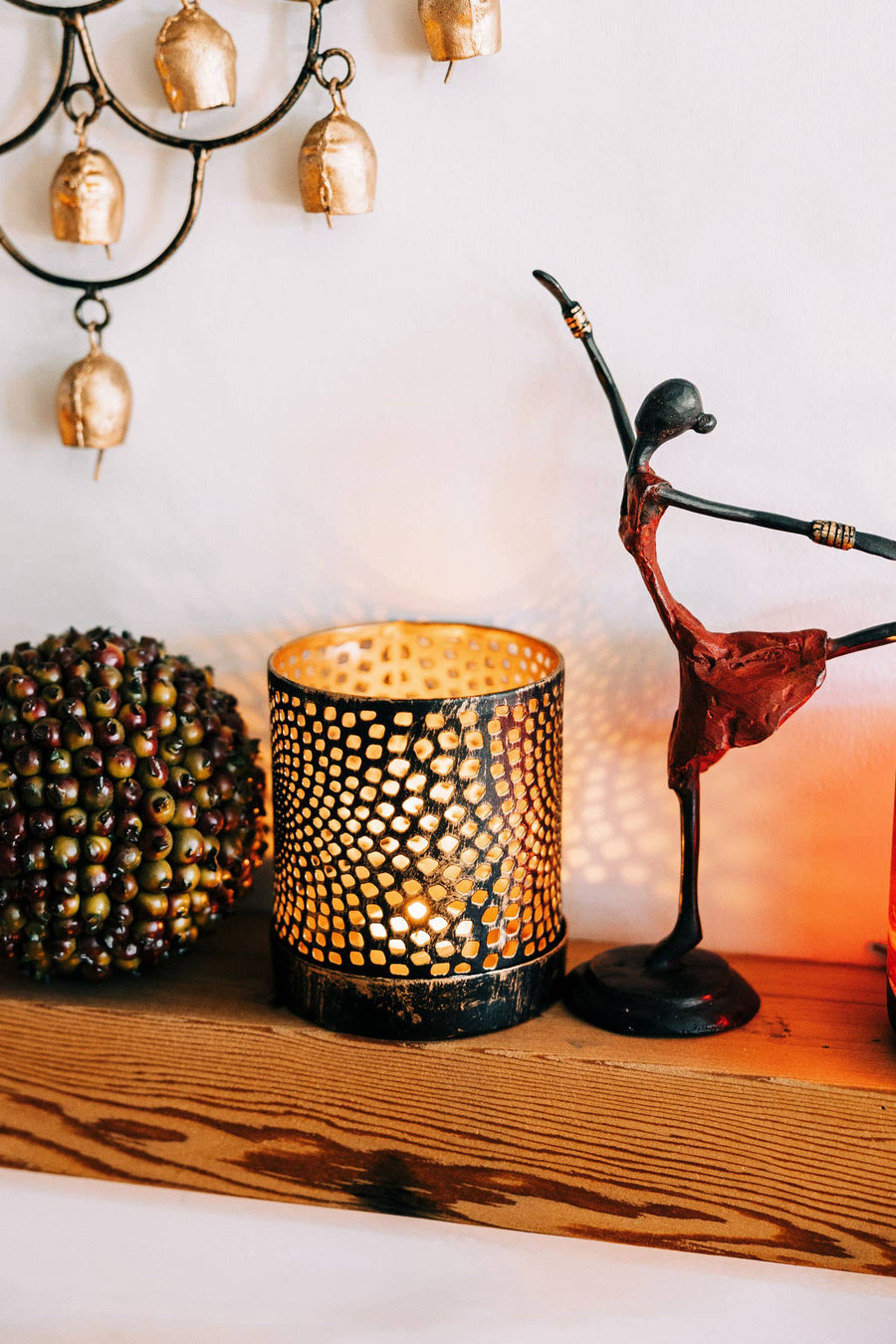 Bronze Metal Mandala Candleholder