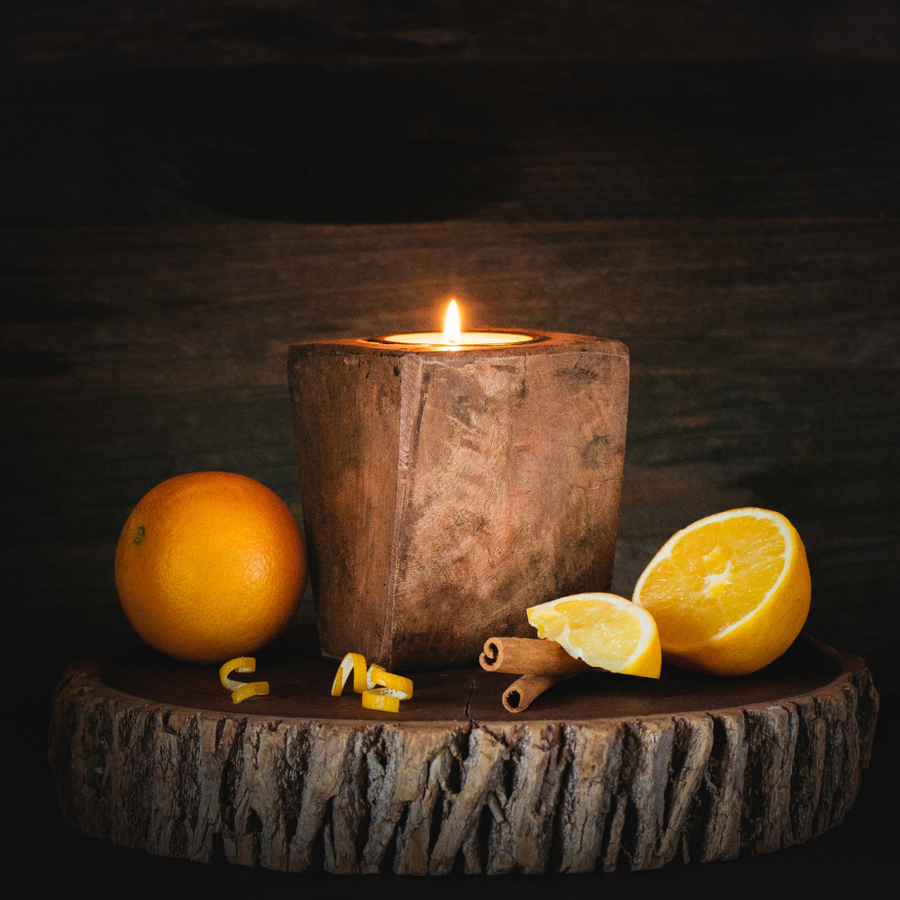 Sugar Mold Candle Holder with Soy Candle | 3oz.: Lemongrass + Sage