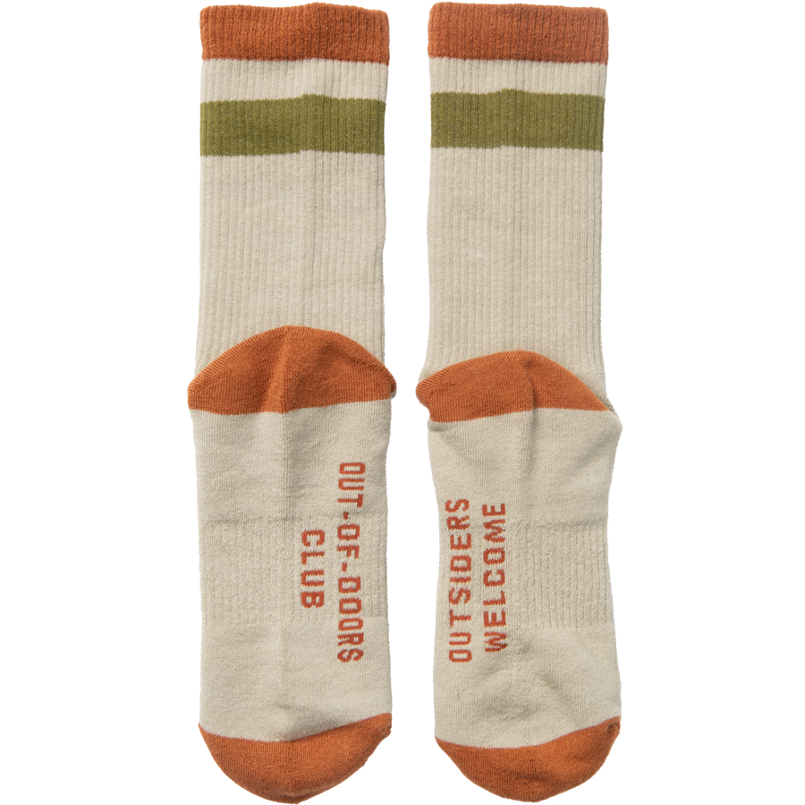 Out-of-Doors Club Sock: Olive / L/XL