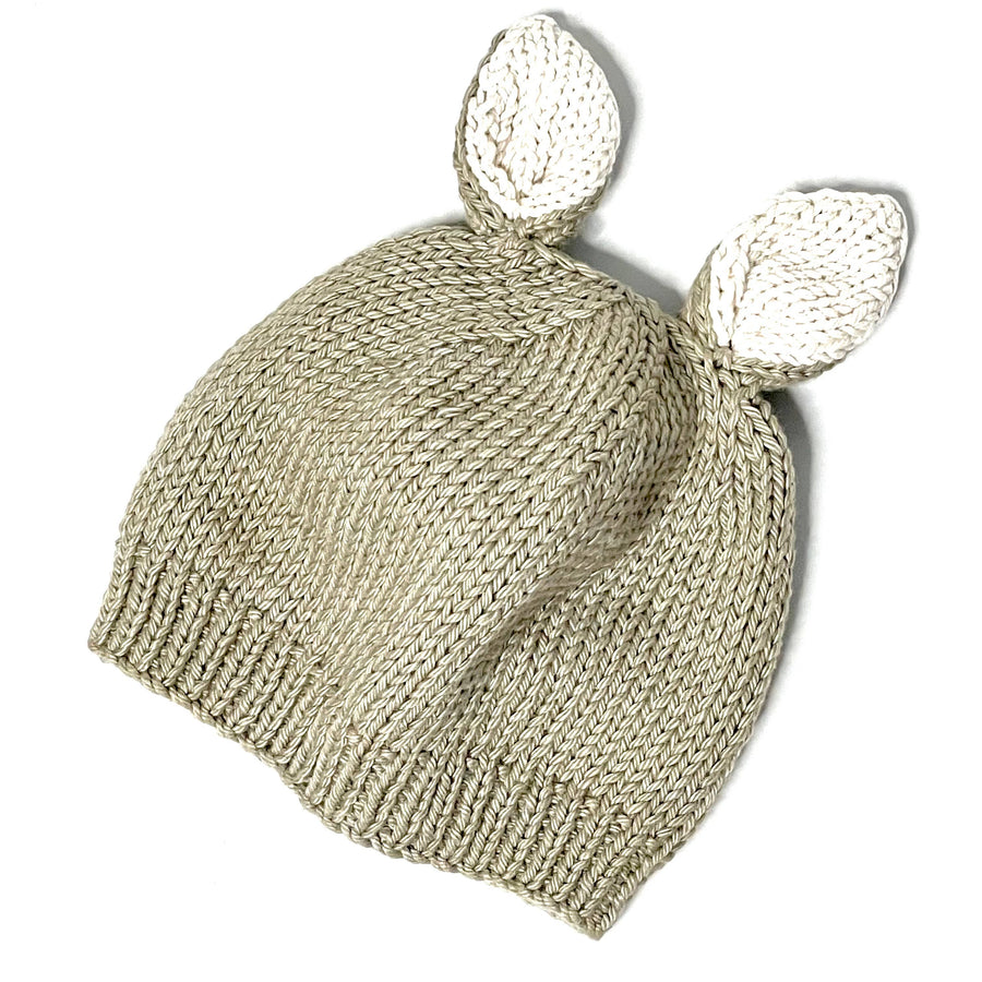 Pebble - Organic Cotton Bunny Hat: S - 6-12M