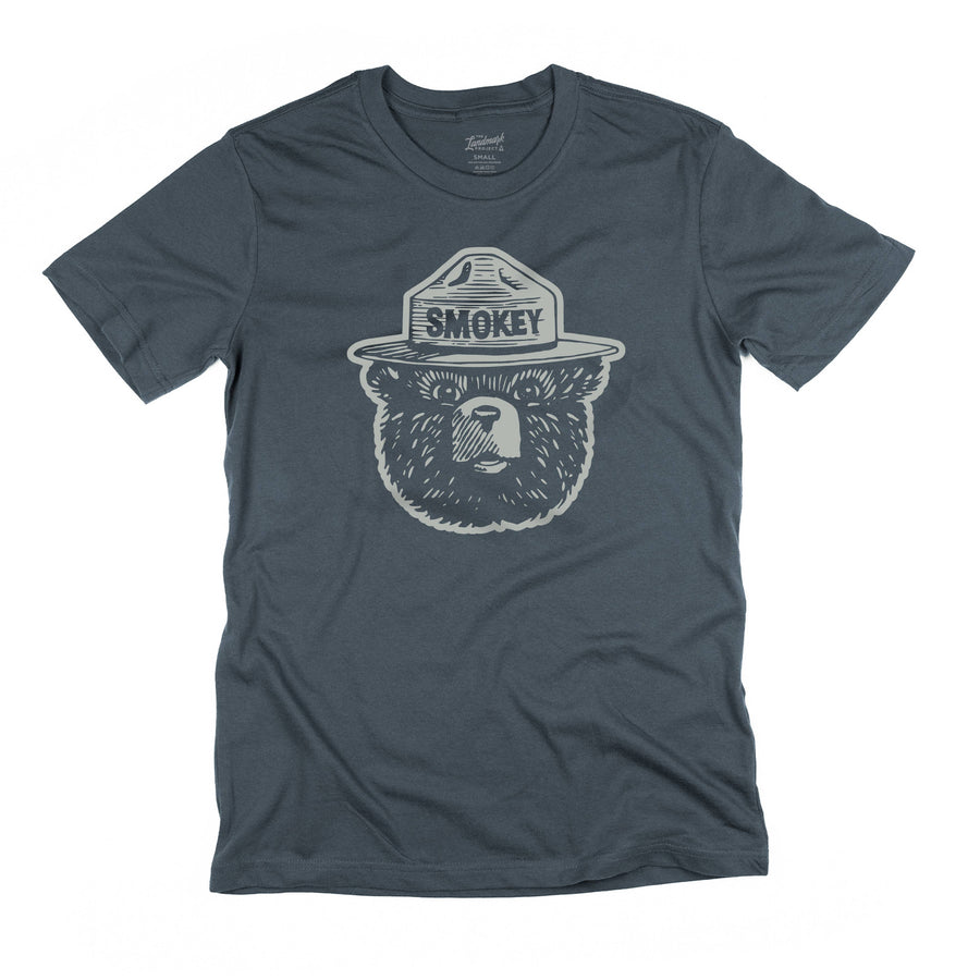 The Landmark Project - Smokey Logo Tee: Deep Navy / XL