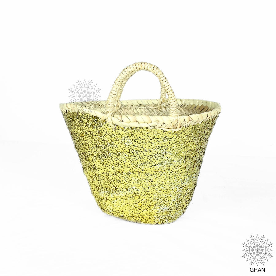 Multi-colored sequin basket