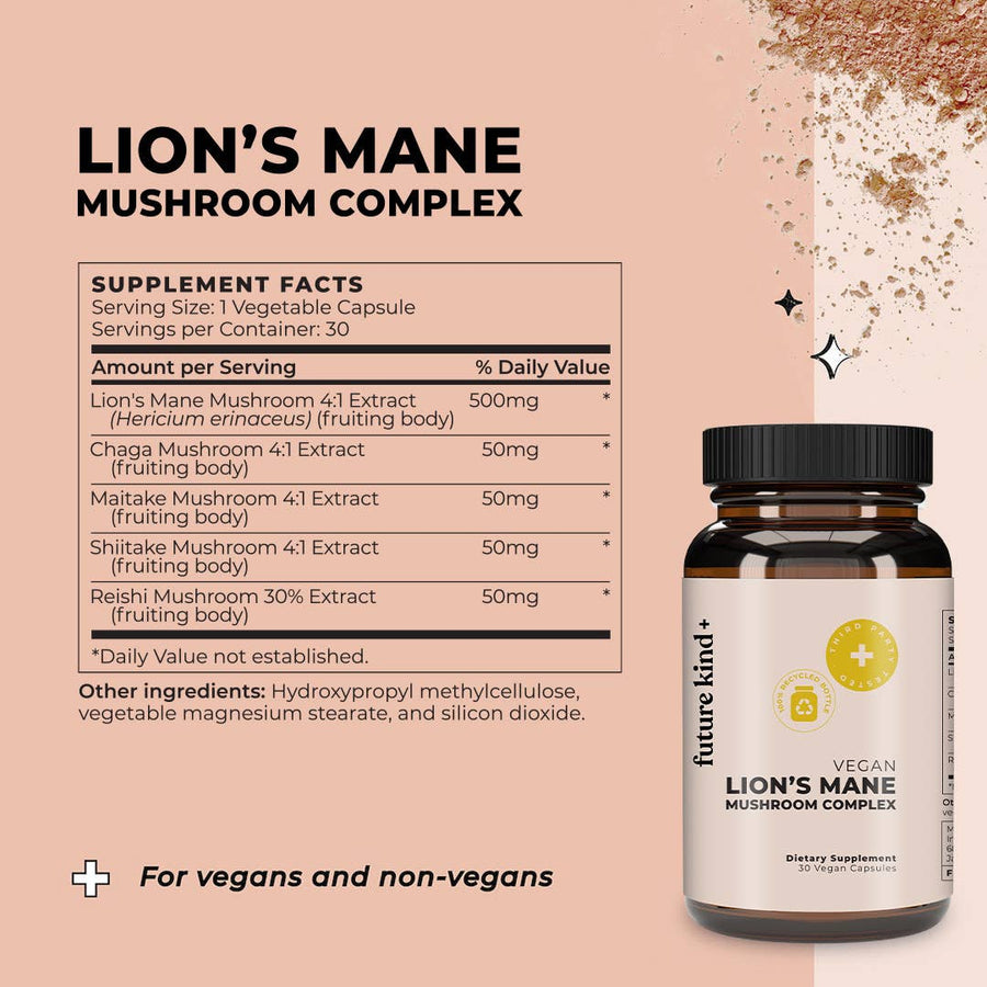 Vegan Lion's Mane Mushroom Complex Brain Supplement