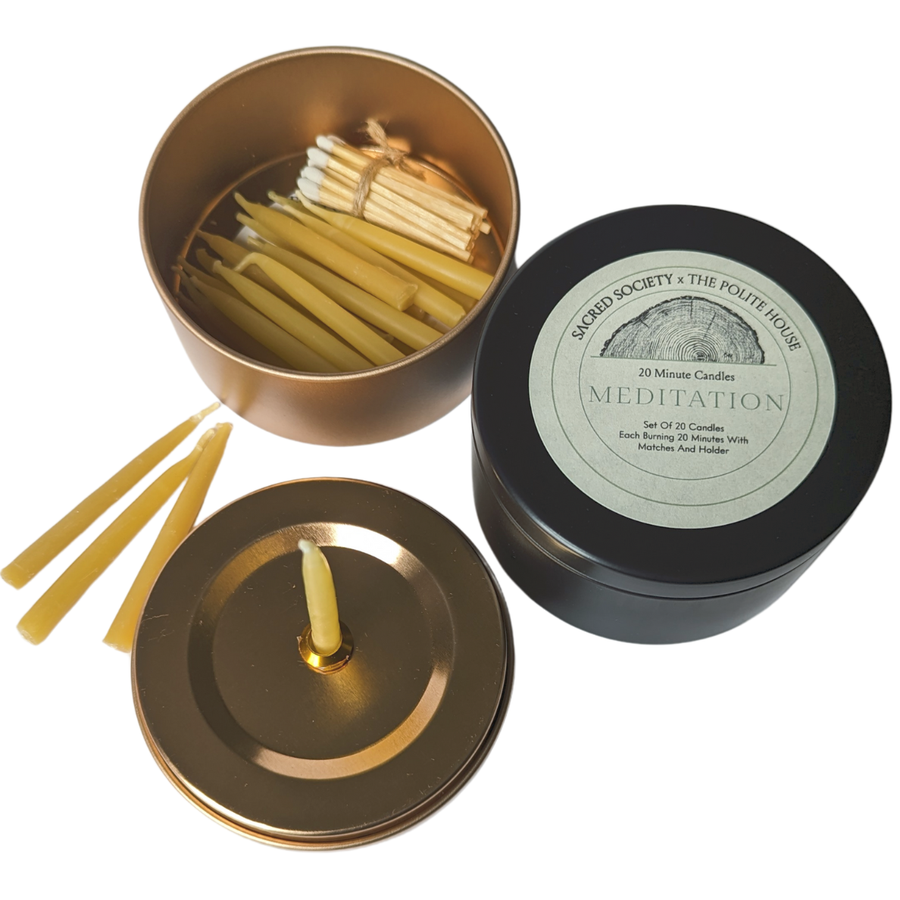 'Give Me A Moment' 20 Minute Candles in a Gold Tin, Safari Collective Exclusive