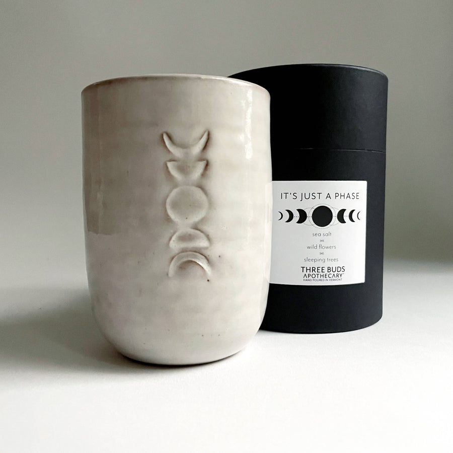 It's Just a Phase Moon Design Ceramic Cup & Soy Candle