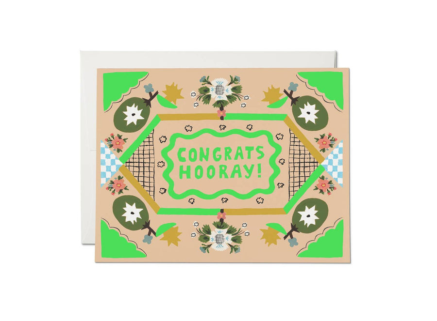 Red Cap Cards - Congrats Hooray greeting card