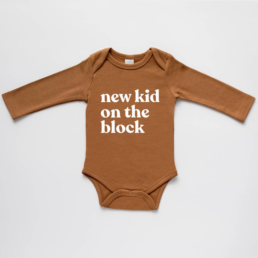 Organic New Kid On The Block Baby Bodysuit: 3-6 Months / Short Sleeve