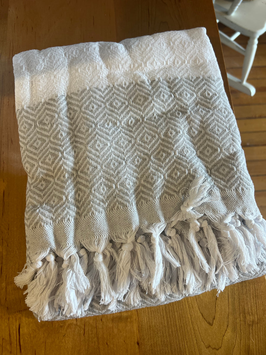 White/Gray Turkish Towel