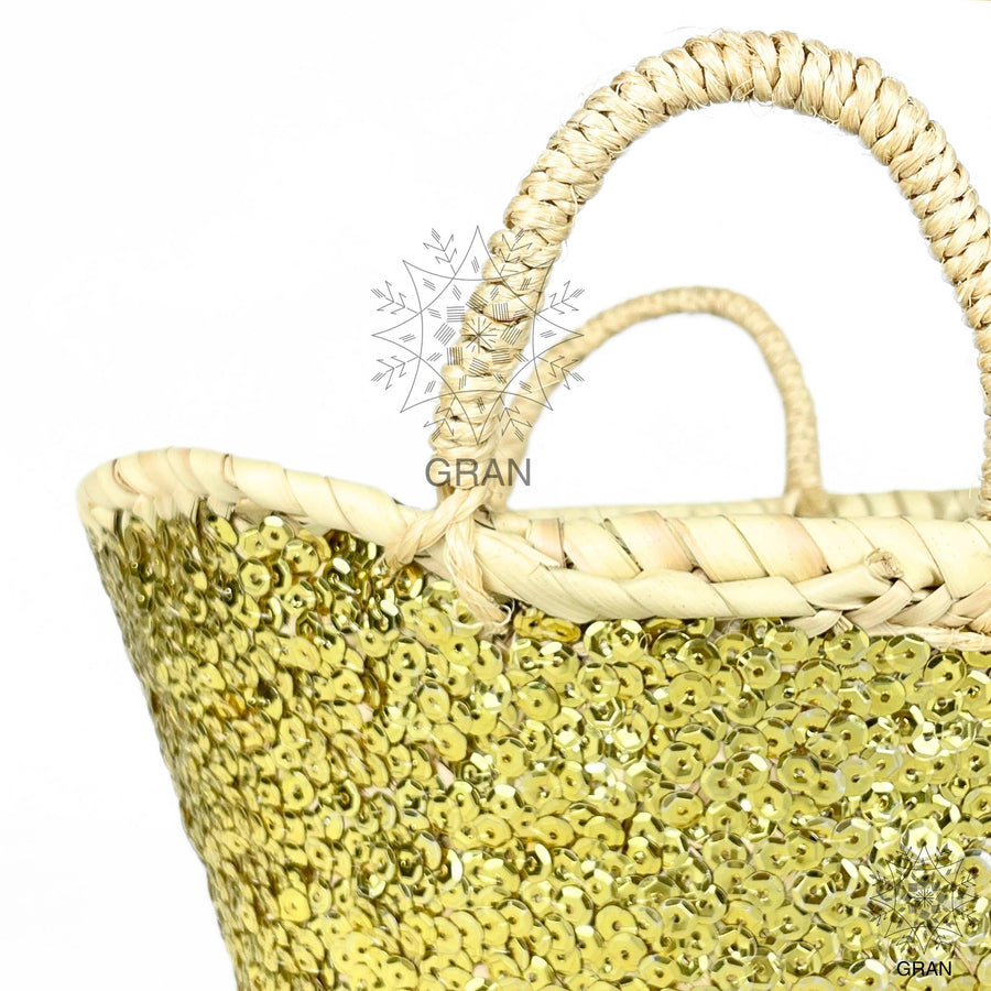 Multi-colored sequin basket