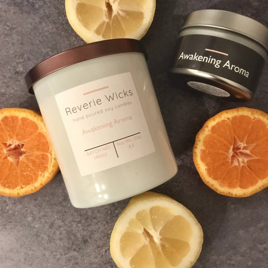 Travel Soy Candle - 4 oz Awakening Aroma Natural Citrus