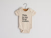 Gladfolk - Cream This Is My First Rodeo Modern Organic Baby Bodysuit: 3-6 Months / Short Sleeve