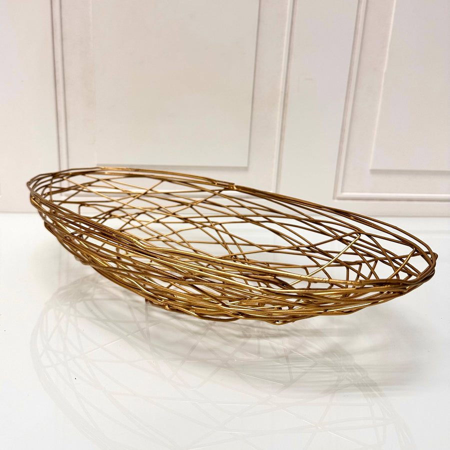 Gilded Metal/Wire Basket Made in India