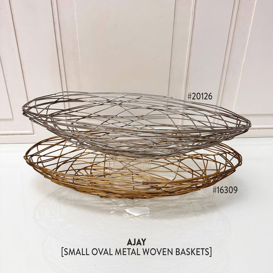 Gilded Metal/Wire Basket Made in India