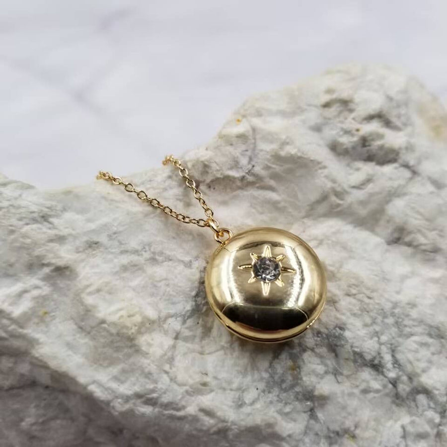 Sun and Moon Locket Necklace
