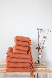 PASHA Turkish Towels - Waffle Towels: Clay