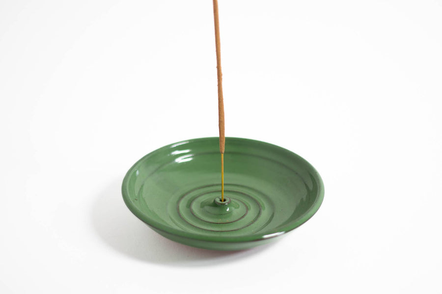 Handmade Green Ceramic Incense Burner