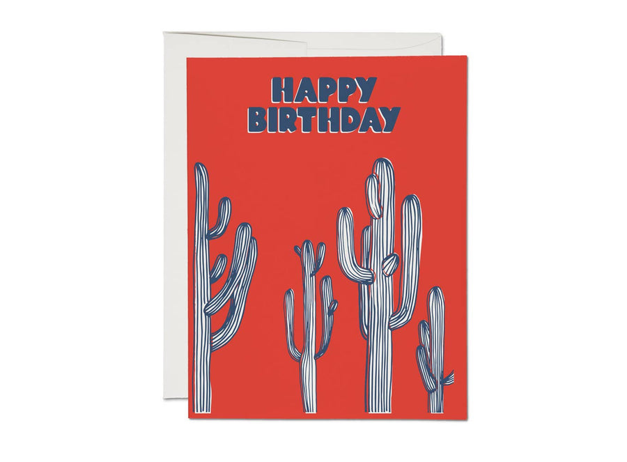 Red Cap Cards - Saguaro Cactus birthday greeting card