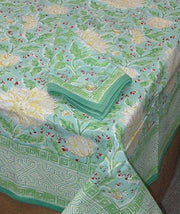 Cotton wood block print table cloth