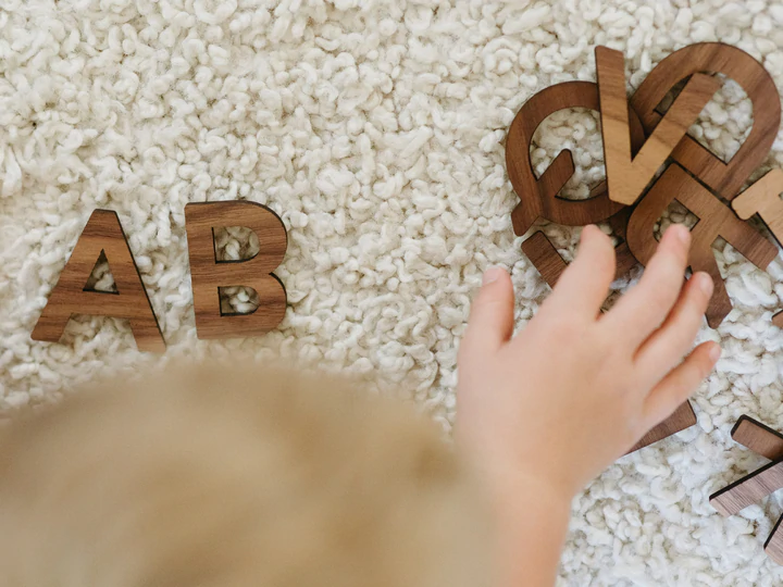 wooden alphabet set babies kids