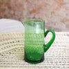 Green Moroccan Jug - Hand blown recycled glass Pitcher