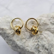 Gold Plated Linked Circles Earrings