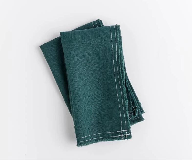 deep green linen napkins