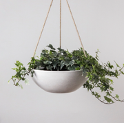 recycled sustainable hanging stone round planter