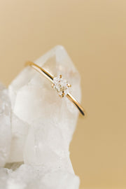herkimer diamond gold ring