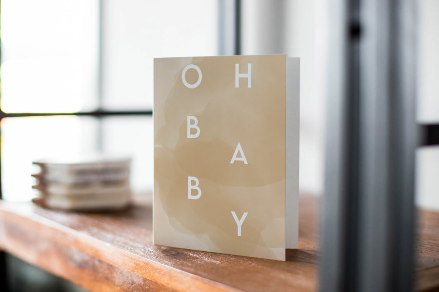 neutral modern baby card