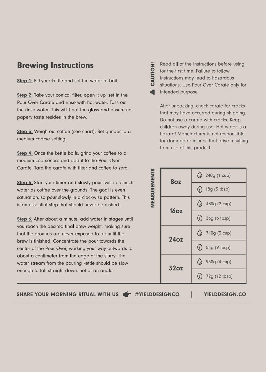 yield pour over instructions