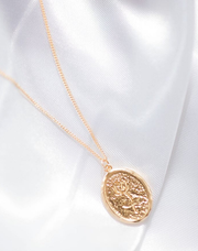 rose charm gold necklace