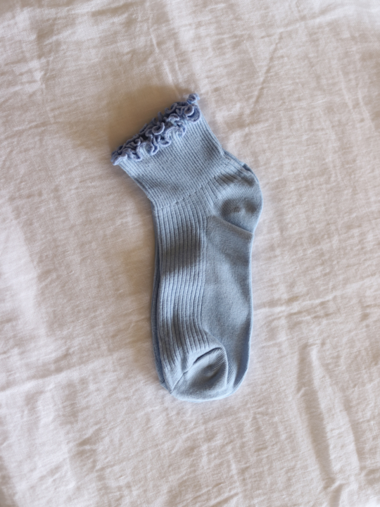 blue ruffle socks
