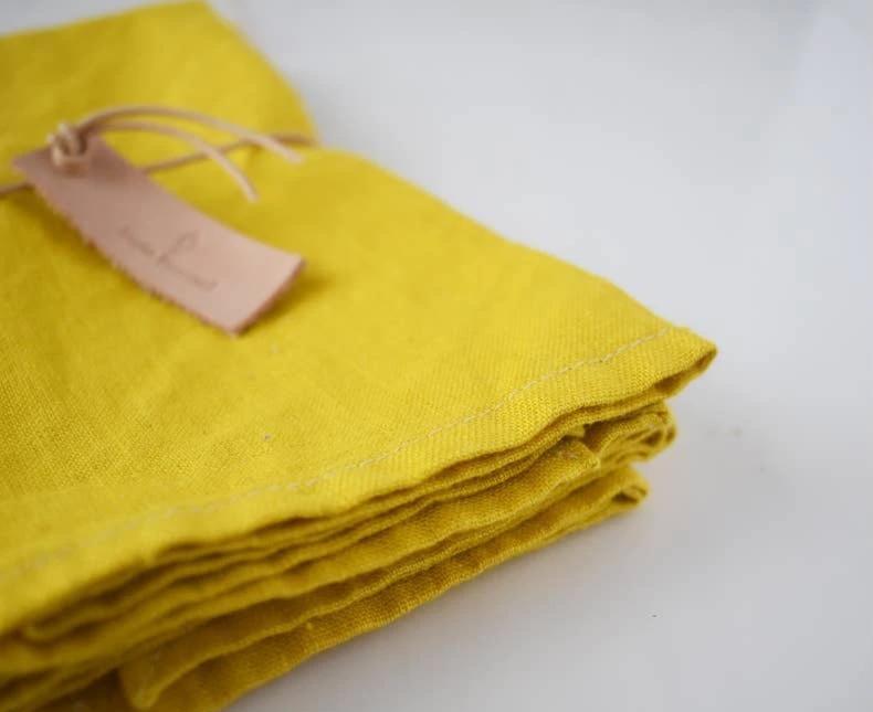 golden yellow linen napkin