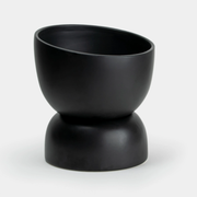 black self watering planter pot