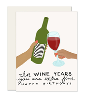 wine years birthday card