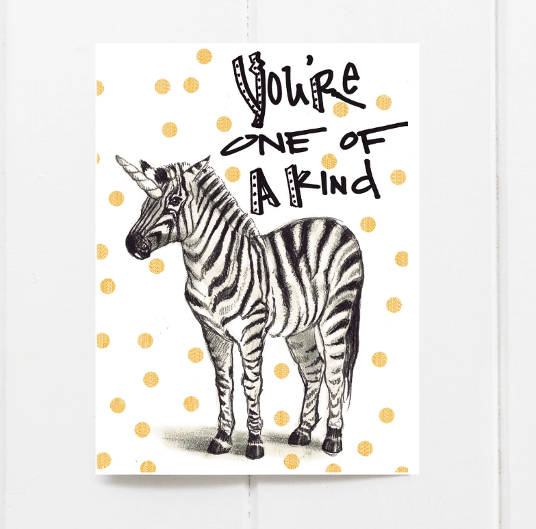 Zebra Sparkle Card